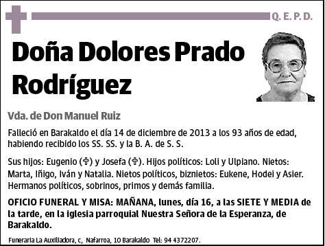 PRADO RODRIGUEZ,DOLORES