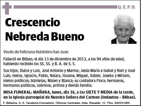 NEBREDA BUENO,CRESCENCIO