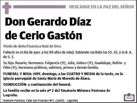 DIAZ DE CERIO GASTON,GERARDO