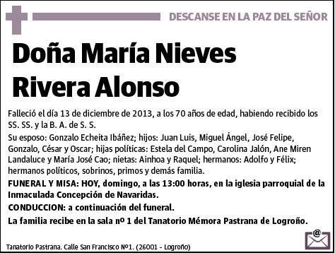 RIVERA ALONSO,MARIA NIEVES