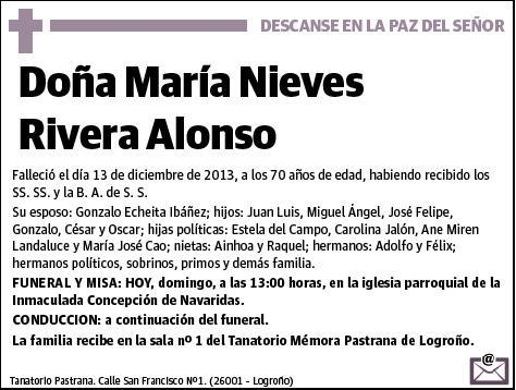 RIVERA ALONSO,MARIA NIEVES