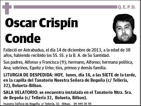 CRISPIN CONDE,OSCAR