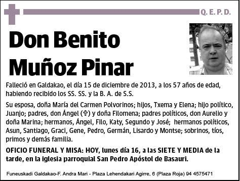 MUÑOZ PINAR,BENITO