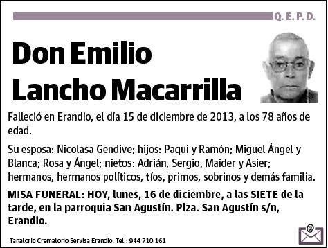 LANCHO MACARRILLA,EMILIO