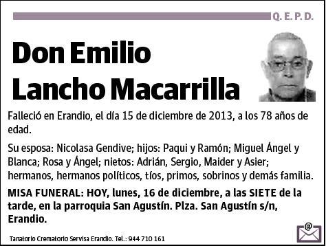 LANCHO MACARRILLA,EMILIO