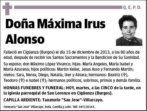 IRUS ALONSO,MAXIMA