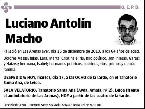 ANTOLIN MACHO,LUCIANO