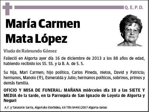 MATA LOPE,MARIA CARMEN