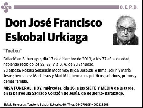 ESKOBAL URKIAGA,JOSE FRANCISCO