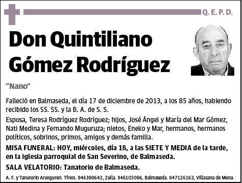 GOMEZ RODRIGUEZ,QUINTILIANO