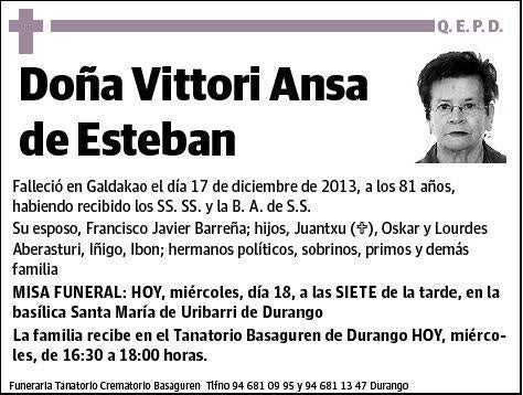 ANSA DE ESTEBAN,VITTORI