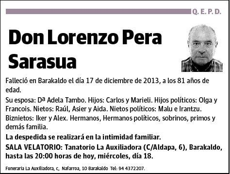 PERA SARASUA,LORENZO