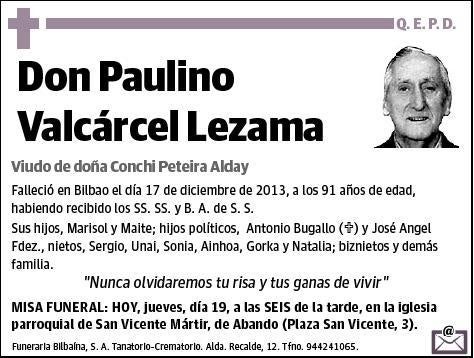 VALCARCEL LEZAMA,PAULINO