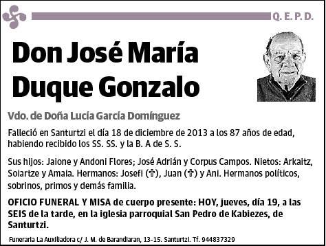 DUQUE GONZALO,JOSE MARIA