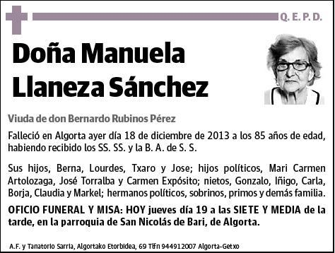 LLANEZA SANCHEZ,MANUELA