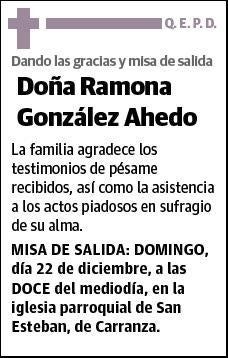 GONZALEZ AHEDO,RAMONA