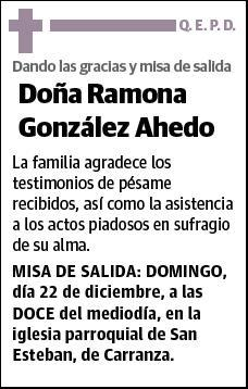 GONZALEZ AHEDO,RAMONA