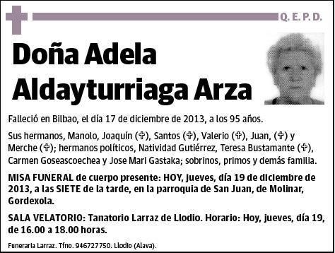 ALDAYTURRIAGA ARZA,ADELA