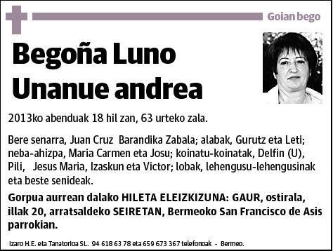 LUNO UNANUE,BEGOÑA