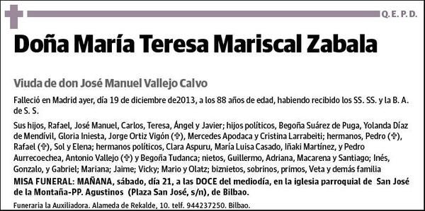 MARISCAL ZABALA,MARIA TERESA