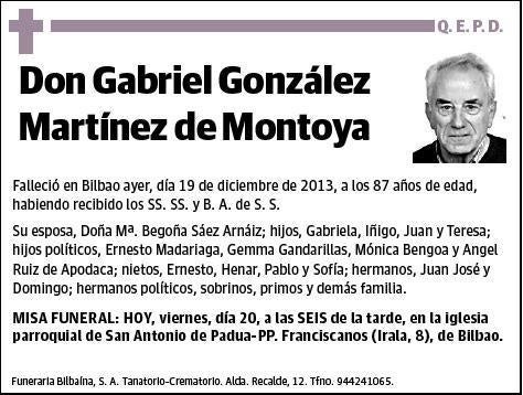 GONZALEZ MARTINEZ DE MONTOYA,GABRIEL