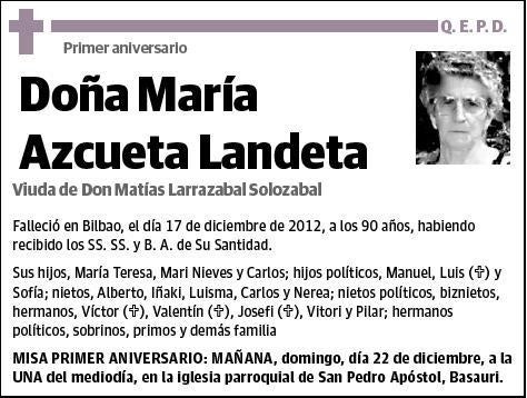 AZCUETA LANDETA,MARIA