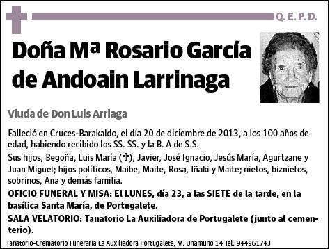 GARCIA DE ANDOAIN LARRINAGA,Mª ROSARIO