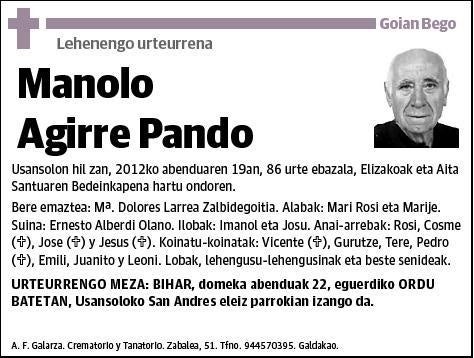 AGIRRE PANDO,MANOLO