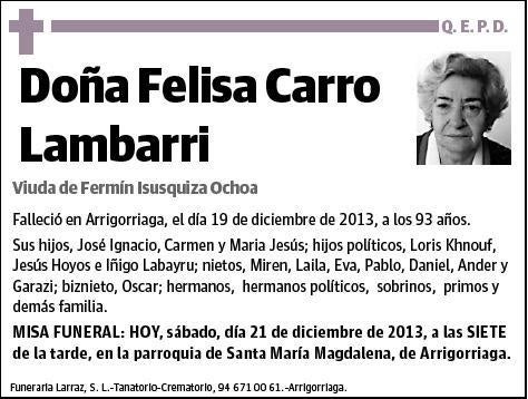 CARRO LAMBARRI,FELISA