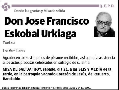 ESKOBAL URKIAGA,JOSE FRANCISCO