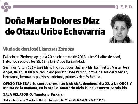 DIAZ DE OTAZU URIBE ECHEVARRIA,MARIA DOLORES