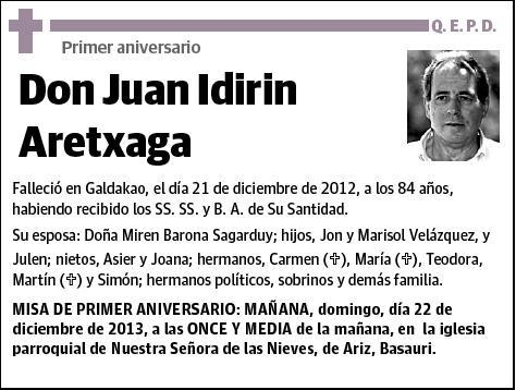 IDIRIN ARETXAGA,JUAN