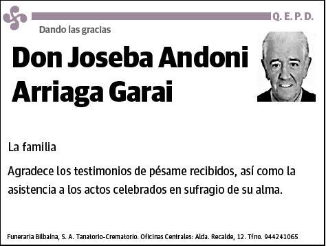 ARRIAGA GARAI,JOSEBA ANDONI