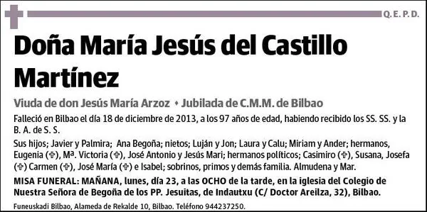 DEL CASTILLO MARTINEZ,MARIA JESUS