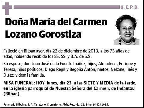 LOZANO GOROSTIZA,MARIA DEL CARMEN