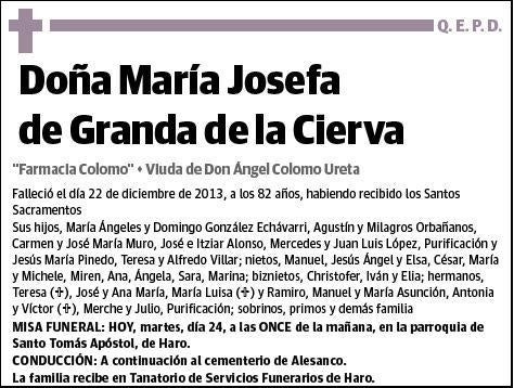 DE GRANDA DE LA CIERVA,MARIA JOSEFA