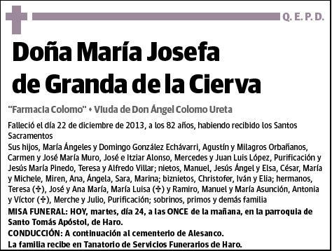 DE GRANDA DE LA CIERVA,MARIA JOSEFA