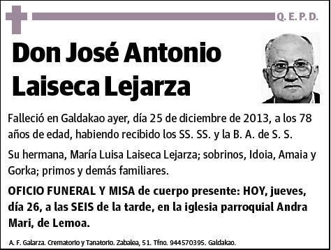 LAISECA LEJARZA,JOSE ANTONIO