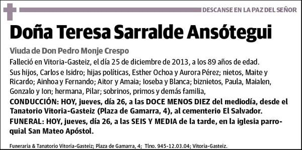 SARRALDE ANSOTEGUI,TERESA