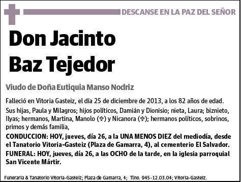 BAZ TEJEDOR,JACINTO