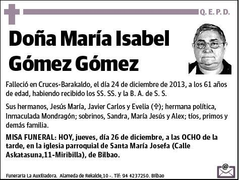 GOMEZ GOMEZ,ISABEL