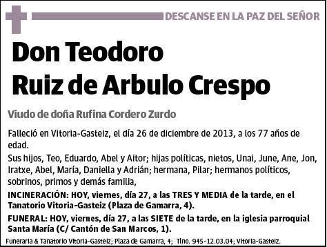 RUIZ DE ARBULO CRESPO,TEODORO