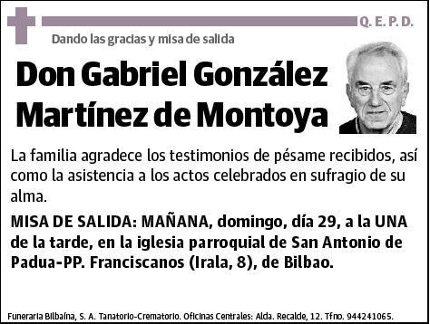 GONZALEZ MARTINEZ DE MONTOYA,GABRIEL