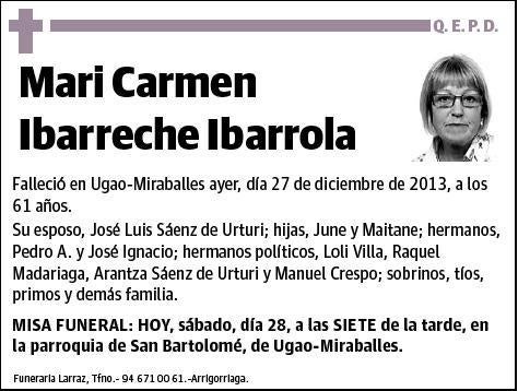 IBARRECHE IBARROLA,MARI CARMEN