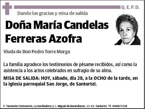 FERRERAS AZOFRA,MARIA CANDELAS