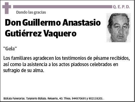 GUTIERREZ VAQUERO,GUILLERMO ANASTASIO