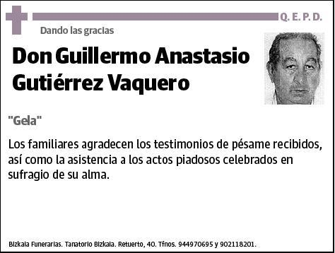 GUTIERREZ VAQUERO,GUILLERMO ANASTASIO