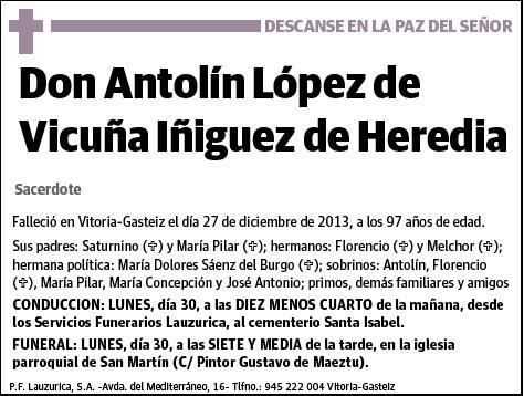 LOPEZ DE VICUÑA IÑIGUEZ DE HEREDIA,ANTOLIN