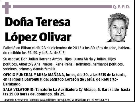 LOPEZ OLIVAR,TERESA