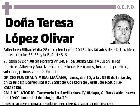 LOPEZ OLIVAR,TERESA